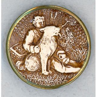 A Division 1 1870'S Cellulloid Pictorial Button