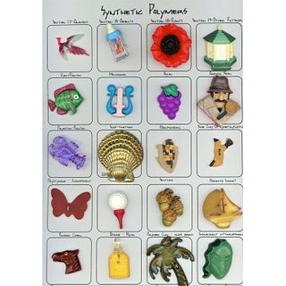A Full Card Of Syntheic Polymer Buttons
