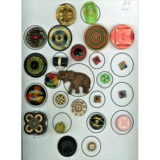 A Full Card Of Assorted Material Buttons