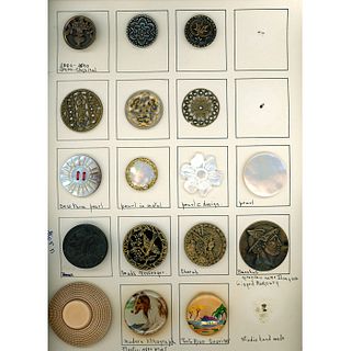 Two Partal Cards Of Assorted Material Buttons