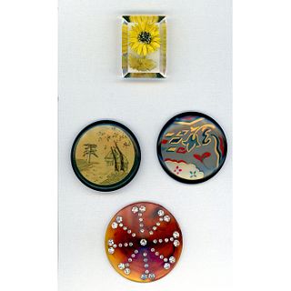 Small Card Of Assorted Plastic And Celluloid Buttons