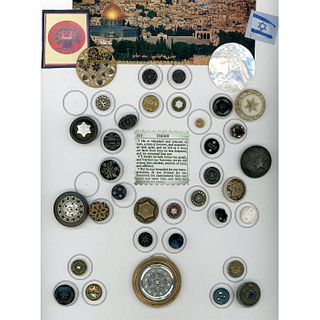 A Full Card Of Assorted Material "Star" Buttons
