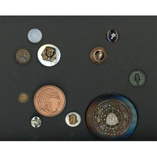 A Small Card Of Egyptian Motif Buttons Assorted.