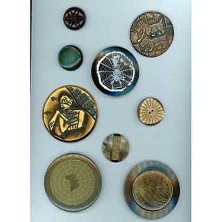 Small Card Of Assorted Celluloid Buttons