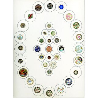 Full Card Of Assorted Technique  Enamel Buttons