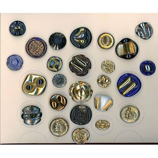 A Card Of Div 3 Glass Buttons Known As Bimini Glass