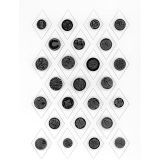 3 Cards Of Assorted Black Glass Buttons