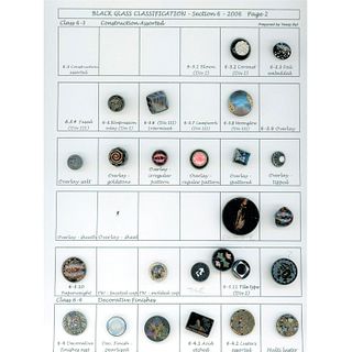 5 Partial Cards Of Div 1 & 3 Assorted Black Glass Buttons