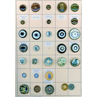 Card Of Assorted Ceramic Buttons Including Wedgwood