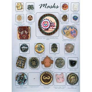 Card Of Assorted Material Div 1 & 3 Asst'D Mask Buttons