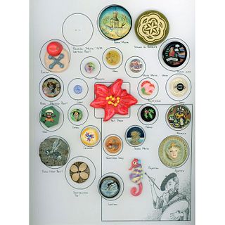 Card Of Assorted Material, Assorted Subject Buttons