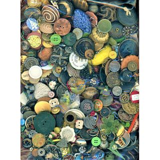 A Large Bag Lot Of Assorted Material Buttons