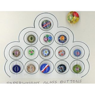 A Card Of Assorted Glass Paperweight Buttons