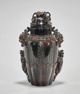 Chinese Carved Agate Covered Censer
