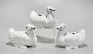 Group of Three Chinese Porcelain Ducks
