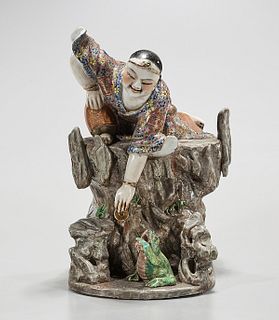 Chinese Enameled Porcelain Figure of Liu Hia