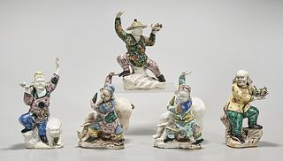 Group of Five Chinese Enameled Porcelain Figures