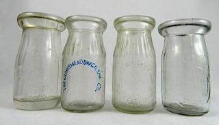 Dairy bottles - 4 clear 1/4 pint, Cleveland O.