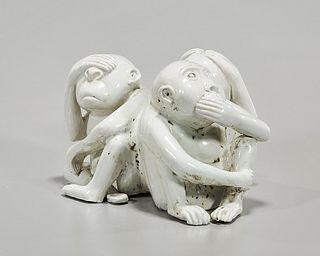 Porcelain "Three Wise Monkeys" Group