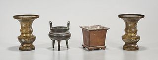 Group of Four Chinese Miniature Bronzes