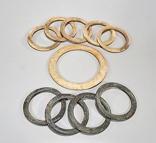 Ten Chinese Hardstone Ring Ornaments