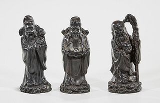 Group of Three Chinese Metal Star God Figures