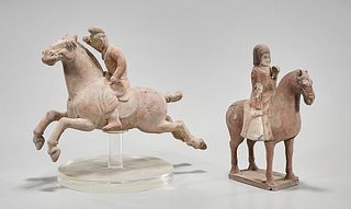 Two Chinese Pottery Equestrian Figures