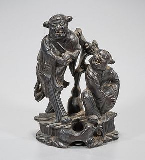 Chinese Carved Wood Figure Group