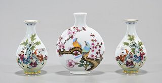 Three Chinese Enameled Porcelain Vases