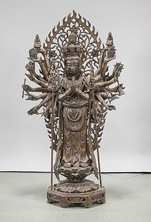 Chinese Bronze Multi-Armed Deity