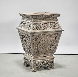 Chinese Metal Four-Faceted Ice Container