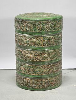 Chinese Lacquered Multi-Tiered Cannisters