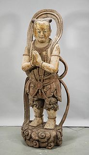 Chinese Wood Standing Figure