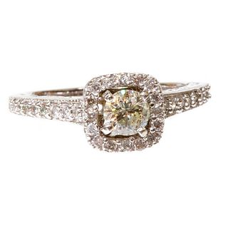 0.90 carat diamond weight and 18K gold weight ring