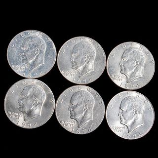 Twelve (12) 1974 Eisenhower Silver Dollars
