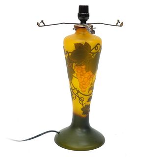 Large Galle Style Cameo Glass Vase as a Lamp
