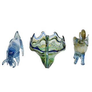 Three (3) Vintage Italian Art Glass Figurines