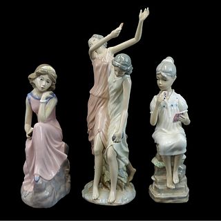 Three (3) Casades Glazed Porcelain Figurines