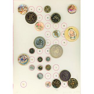 A Card Of Assorted Material Div 1 & 3 Picture Buttons