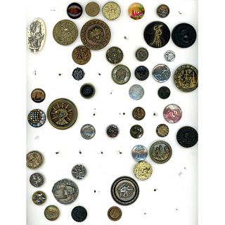 A Card Of Assorted Material Fuigural Picture Buttons