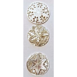 Small Card Of Carved Behtlehem Pearl Buttons