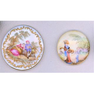 Small Card Of Colorful Pictorial Porcelain Buttons