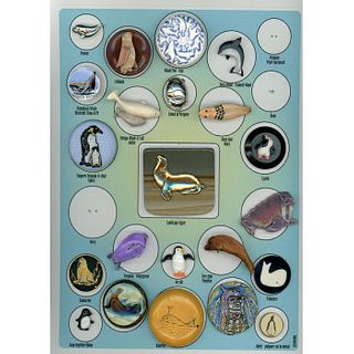A Full Card Of Assorted Material Div 3 Animal Buttons