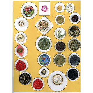 A Full Card Of Assorted Material Asian Buttons