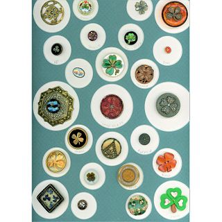 A Card Of Div 1 And 3 Assorted Material Clover Buttons