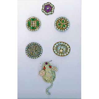 Small Card Of Div 1 Glitzy Paste Jeweled Buttons