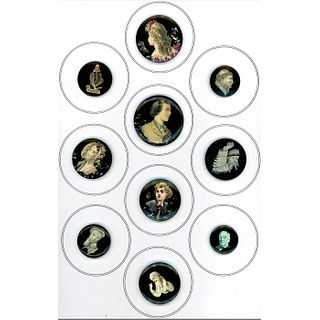 A Card Of 20Th Century Glass Watch Crystal Buttons