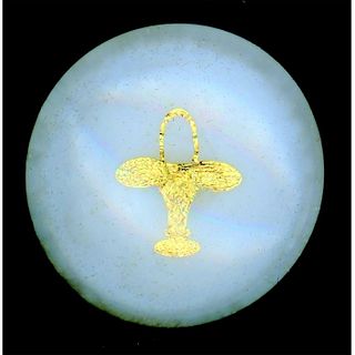 One Charles Kaziun Artist Glass Paperweight Button