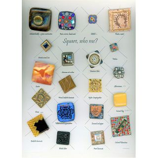 A Full Card Of Assorted Material Square Buttons
