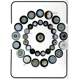A Card Of Division 1 Clambroth Glass Buttons